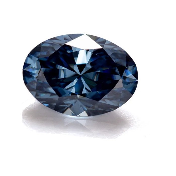 אבן מואסנייט בחיתוך יהלום כחולה מלווה בתעודה גמולוגית מתאימה