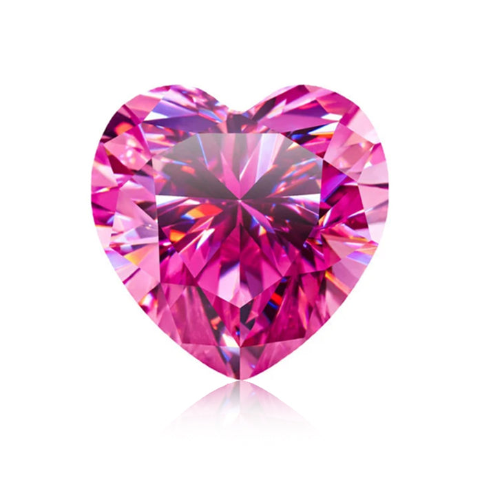 אבן מואסנייט בחיתוך יהלום ורודה מלווה בתעודה גמולוגית מתאימה