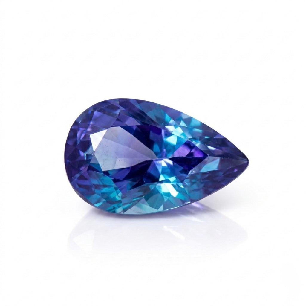 אבן חן אלכסנדריט משולבת צבעים בחיתוך טיפה 7.32 קראט