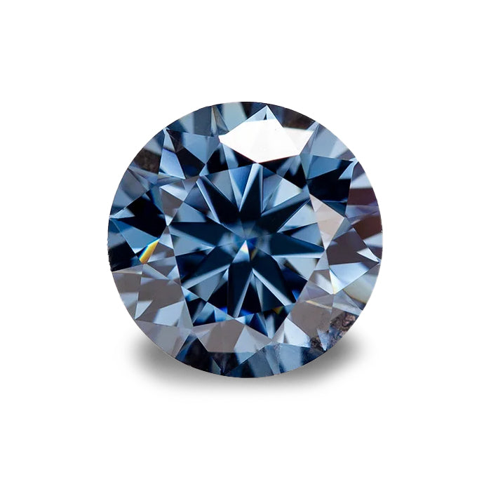 אבן מואסנייט בחיתוך יהלום כחולה מלווה בתעודה גמולוגית מתאימה