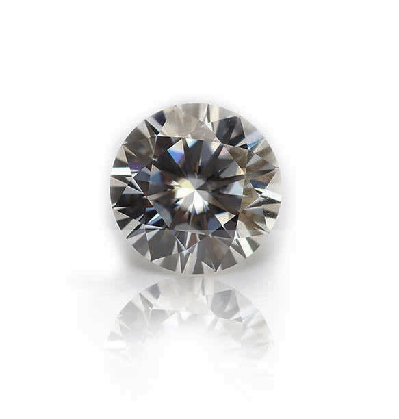 אבן מואסנייט בחיתוך יהלום צורה עגולה מלווה בתעודה גמולוגית מתאימה