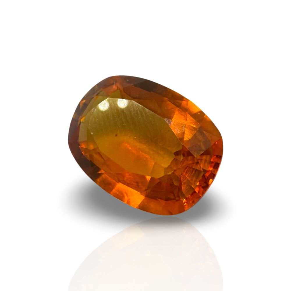 אבן חן ספיר כתומה חיתוך כרית 10.02 קראט