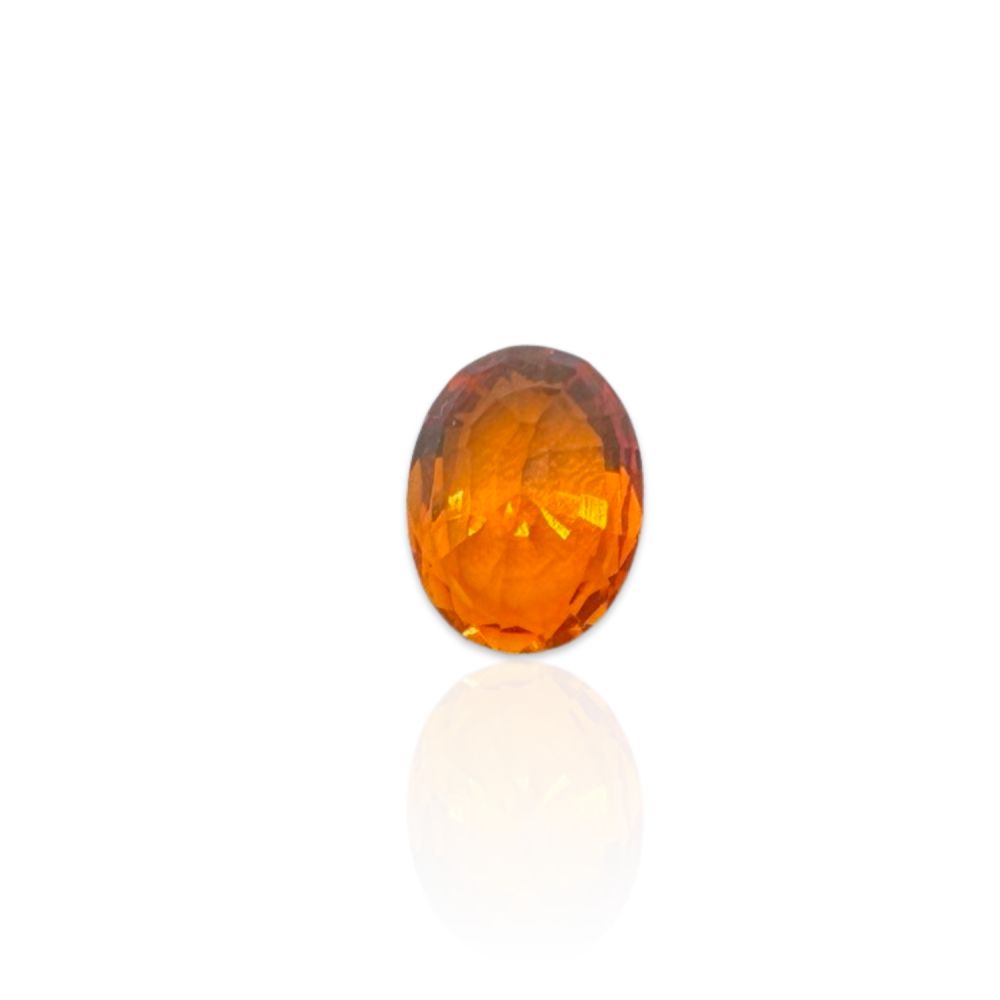 אבן חן ספיר כתומה חיתוך אובל 2.92 קראט