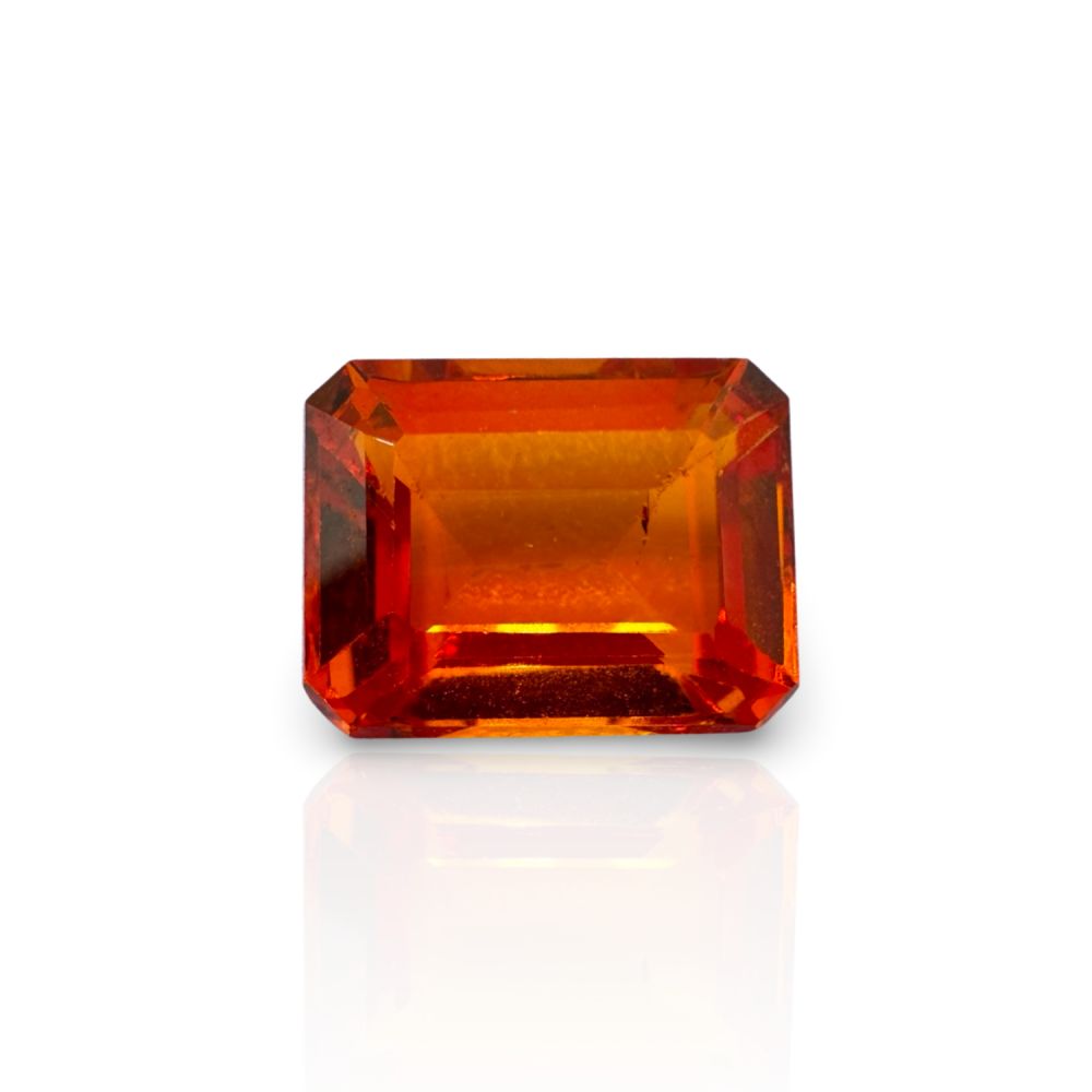 אבן חן ספיר כתומה חיתוך אמרלד 3.81 קראט