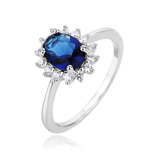 טבעת כסף דיאנה כחולה