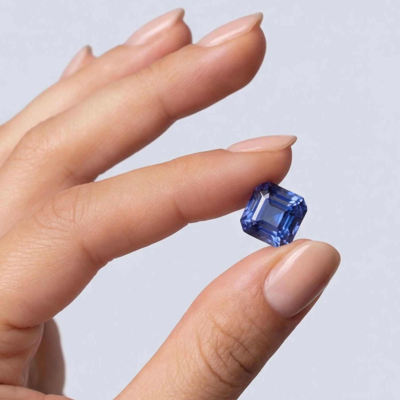 אבן חן ספיר כחולה חיתוך אוקטגון 7.47 קראט