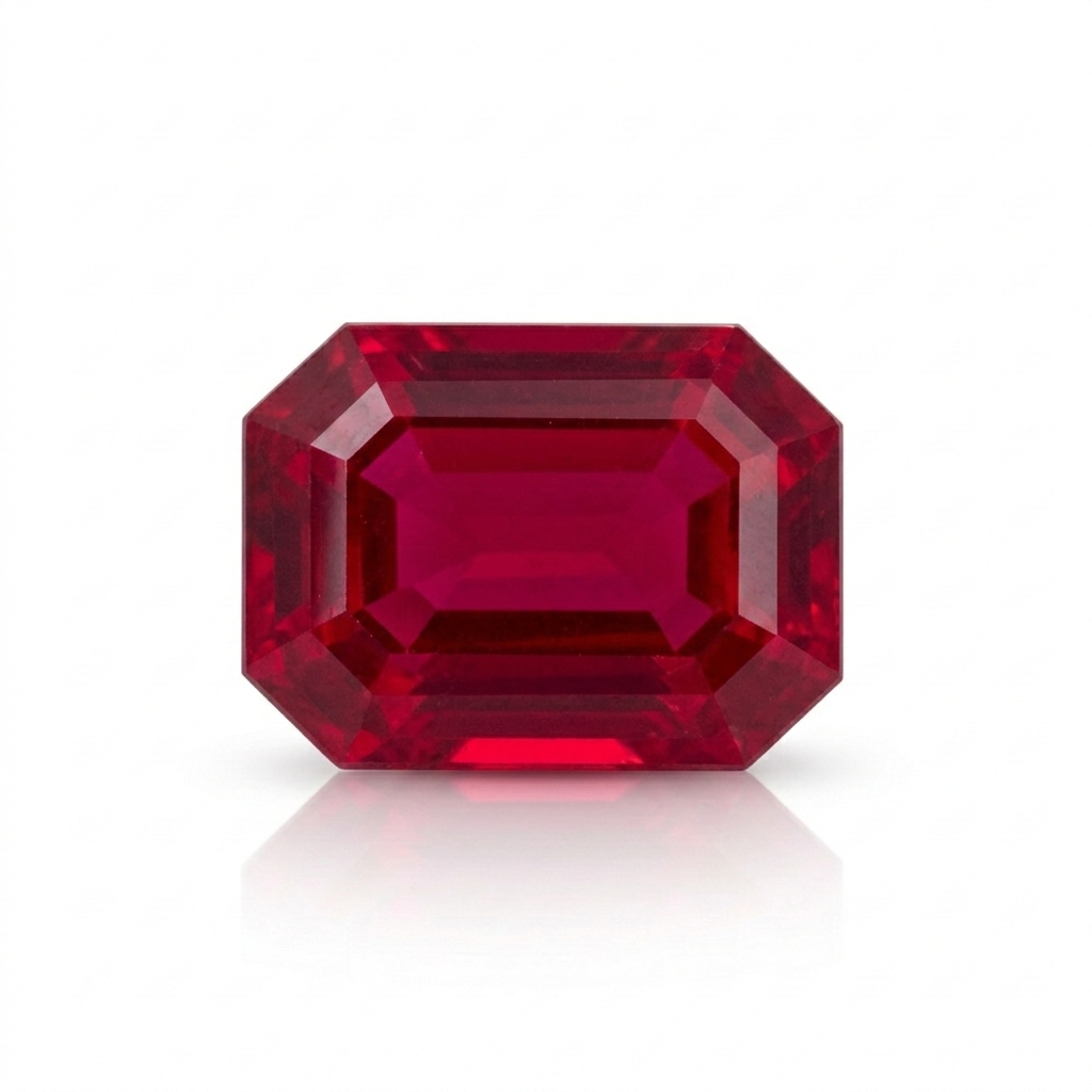 אבן חן רובי אדומה חיתוך אמרלד 10.15 קראט